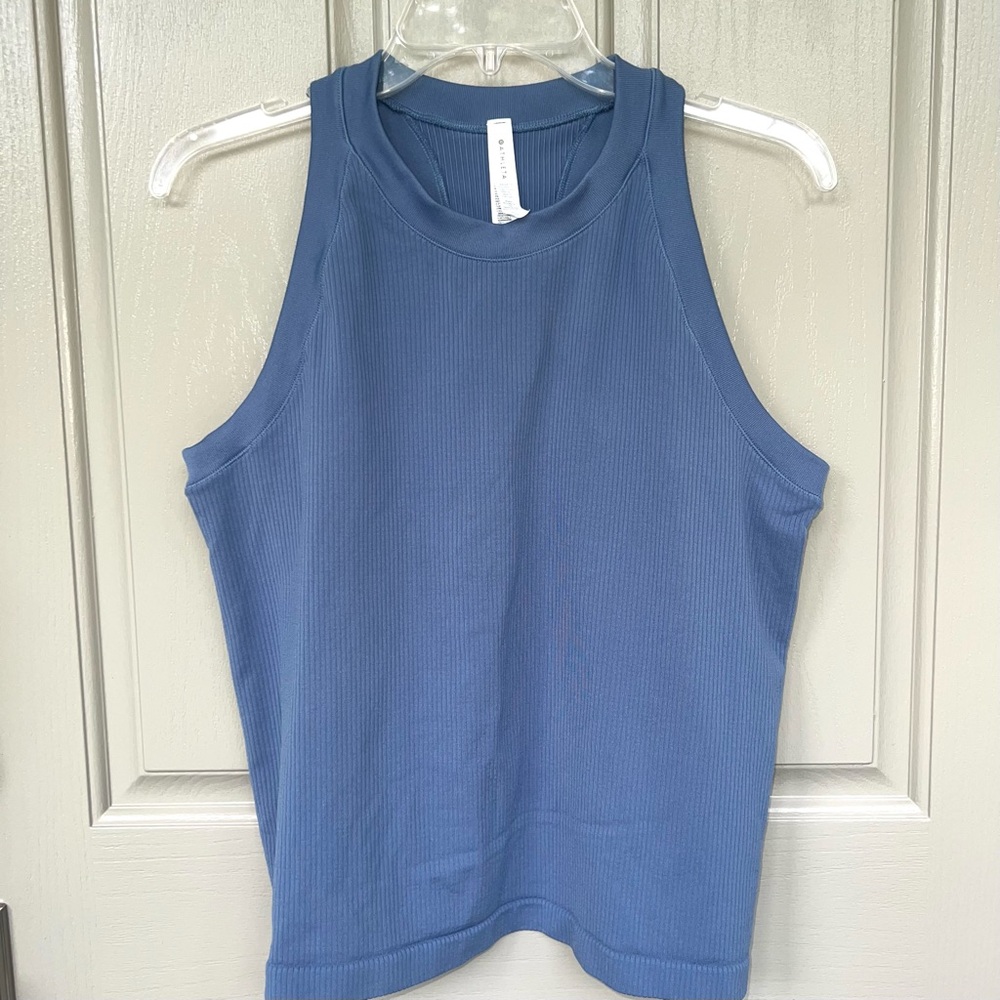 Athleta Blue Ribbed Tank Top